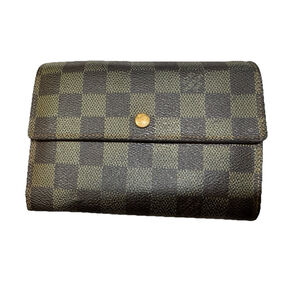 LOUIS VUITTON Tresor Etui Papier Trifold Wallet Damier Leather , dust bag